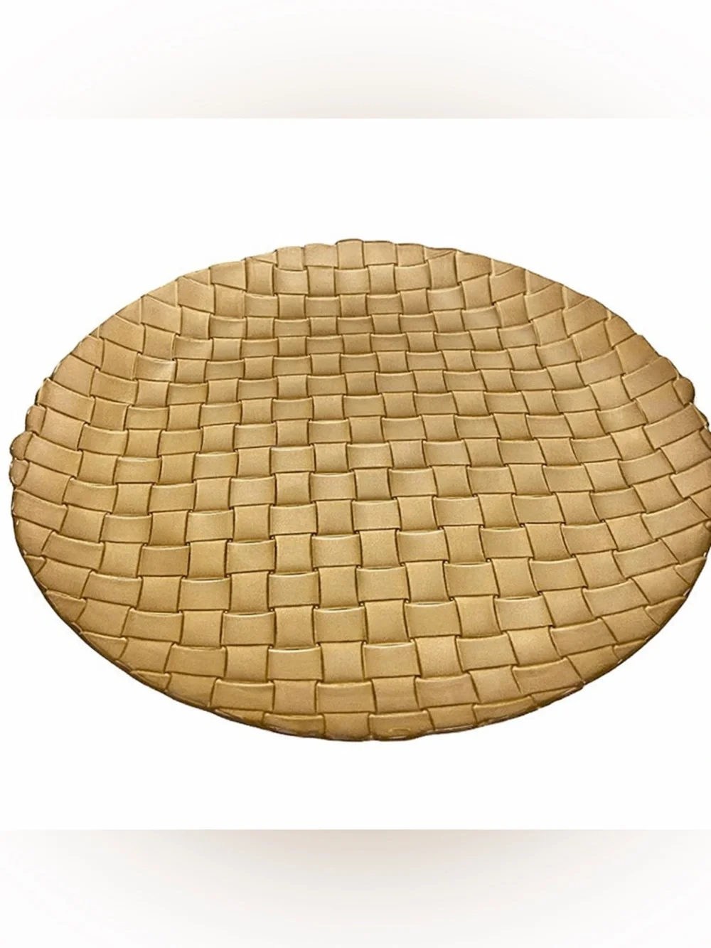 Gold Basketweave Glass‎ Charger Plate 12.5” Decorative Table Setting Charger